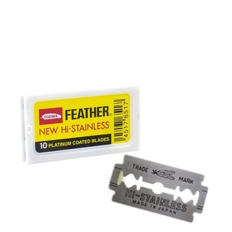 Feather Lames de rasoir à double tranchant "New Hi-Stainless" (10 unités)