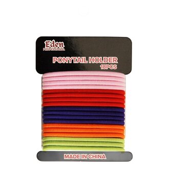 Eden Hair Accessories Élastiques pour cheveux - Rose, rouge, violet, orange et vert (Paquet de 18)
