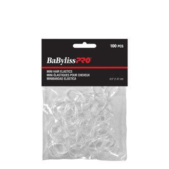 BaByliss PRO Mini-élastiques pour cheveux - Transparent (1.27cm/0.5") - (Paquet de 100)