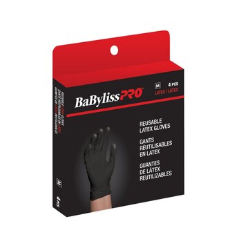 BaByliss PRO Gants de latex réutilisables - Noir (Boite de 4)