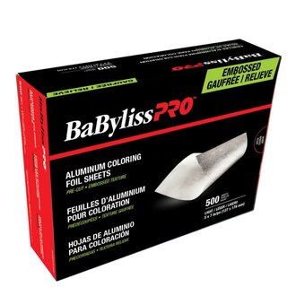 BaByliss PRO Feuilles d'aluminium pour coloration prédécoupées - 500 feuilles gaufrées (127mm/5" x 178mm/7") - Mince