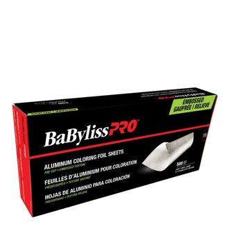 BaByliss PRO Feuilles d'aluminium pour coloration prédécoupées - 500 feuilles gaufrées (127mm/5" x 305mm/12") - Mince