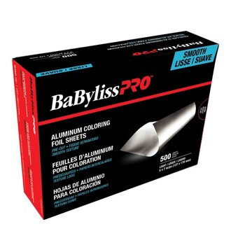 BaByliss PRO Feuilles d'aluminium pour coloration prédécoupées - 500 feuilles lisses (127mm/5" x 178mm/7") - Mince