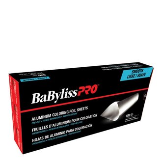 BaByliss PRO Feuilles d'aluminium pour coloration prédécoupées - 500 feuilles lisses (127mm/5" x 305mm/12") - Mince