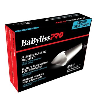 BaByliss PRO Feuilles d'aluminium pour coloration prédécoupées - 500 feuilles lisses (127mm/5" x 178mm/7") - Épais