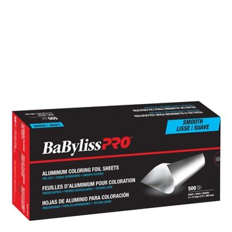 BaByliss PRO Feuilles d'aluminium pour coloration prédécoupées - 500 feuilles lisses (127mm/5" x 305mm/12") - Épais