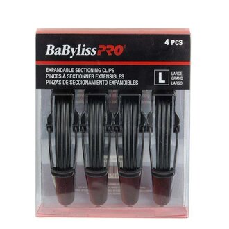 BaByliss PRO Pinces de sectionnement extensible 14cm/5.5" (4/pqt) Large - Noir