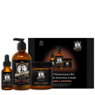 Educated Beards Ensemble d'entretien de la barbe "Bergamot & Grapefruit Beard Maintenance Kit" - 3 Pièces