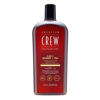 American Crew Nettoyant 3 en 1 "Ginger + Tea" Shampoing, revitalisant et gel de douche