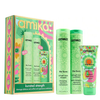 Amika: Trio réparateur "Kurated Strength" (2x275ml/9.2oz, 100ml/3.3oz)