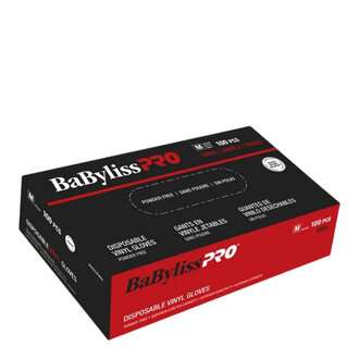 BaByliss PRO Gants en vinyle jetables sans poudre (Boite de 100) - Medium - Blanc