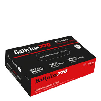 BaByliss PRO Disposable Powder-Free Vinyl Gloves (Box of 100) - Small - White