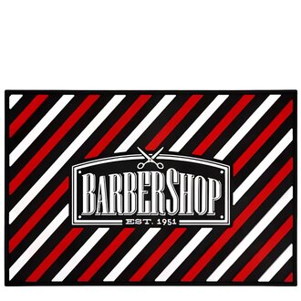 Golden Devon BarberShop Est. 1951 Barber Station Mat - Red (45cm/17.72" x 30cm/11.81")