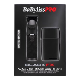 BaByliss PRO Limited Edition BlackFX Trimmer & Double-Foil Shaver Duo - Black