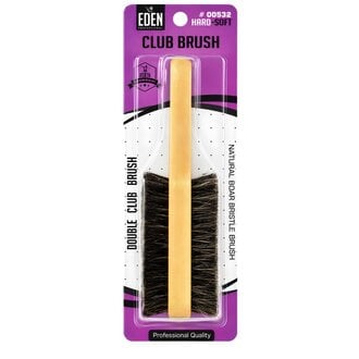 Eden Hair Accessories Natural Boar Bristle 2-Sided Hard & Soft Club Brush #00532 (180mm/7.09")