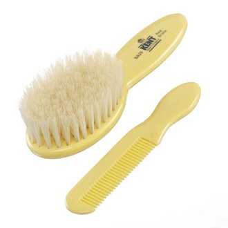 KENT. BA28 Baby Brush & Comb Set, Supersoft White Bristles