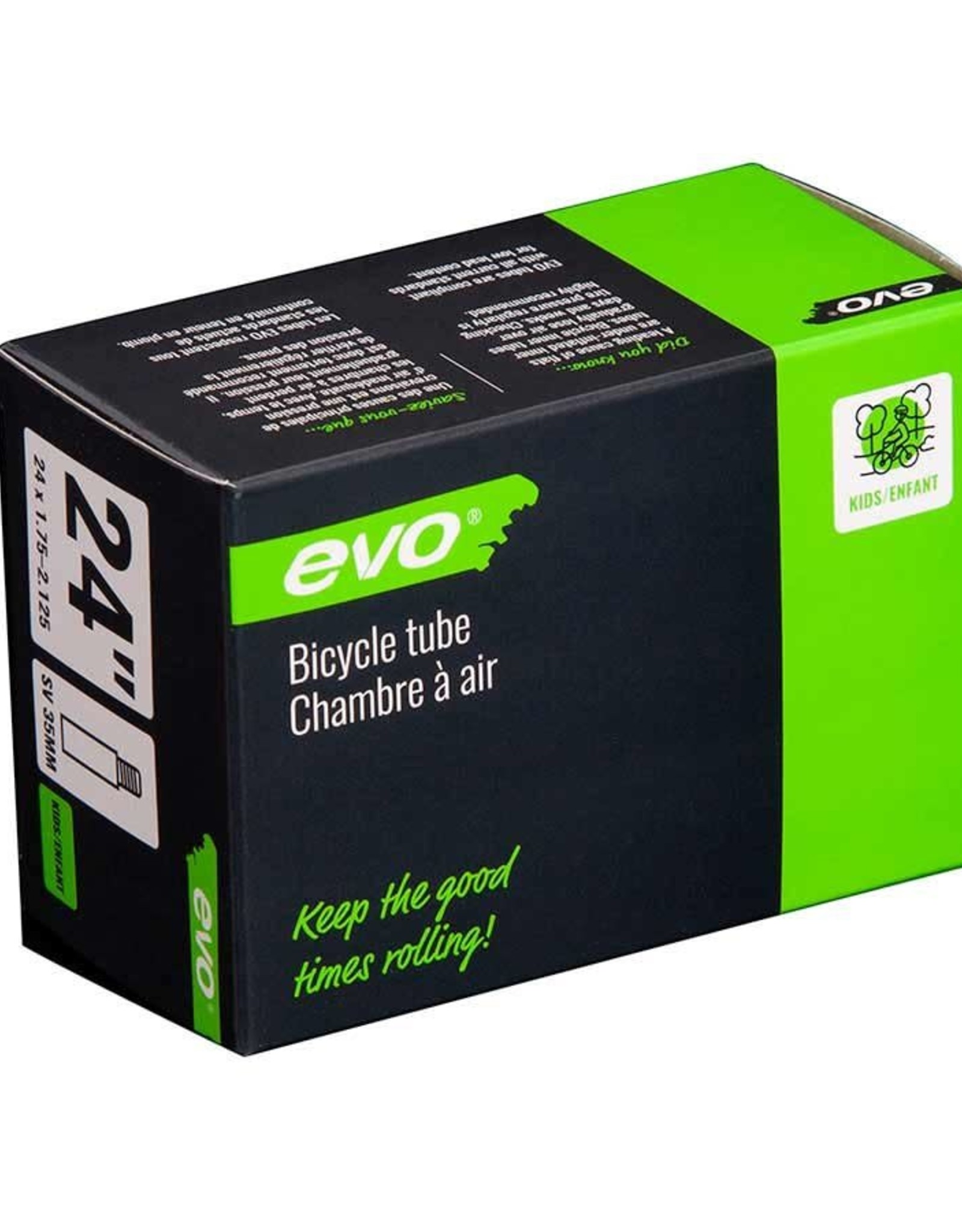 EVO EVO, SV, Chambre a air, Schrader, Longueur: 35mm, 24'', 1.75-2.125