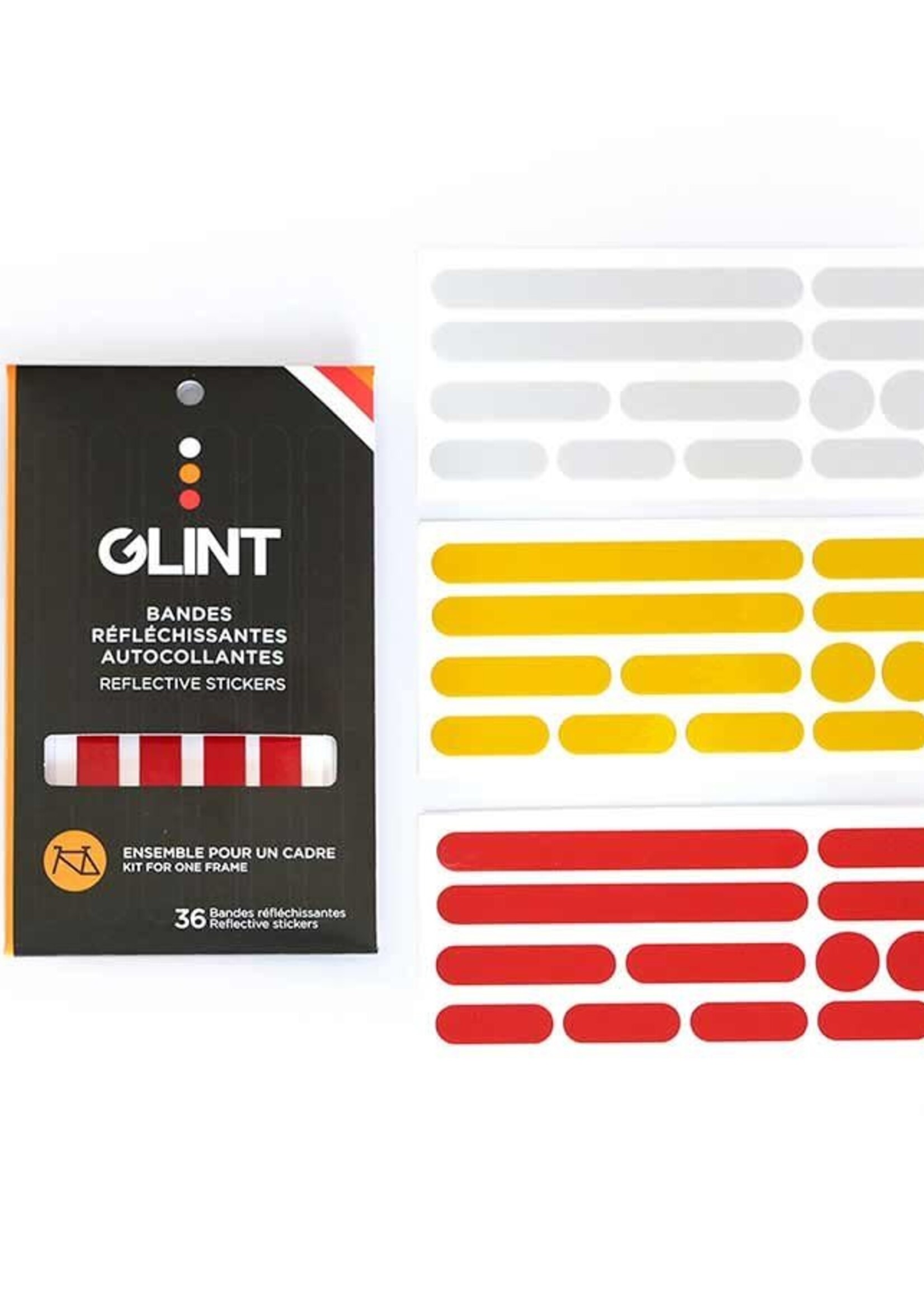 GLINT Reflective, Ensemble pour cadre 3 couleurs, Blanc/Jaune/Rouge, Kit