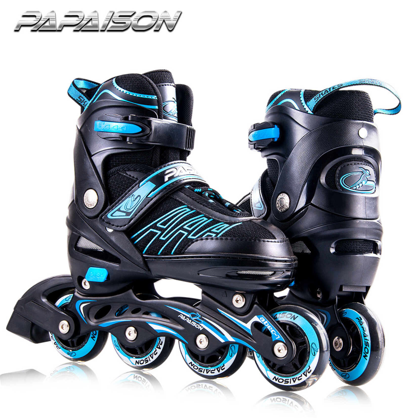Patin Papaison (L) Bleu  3-6 Abec 7 - 70mm