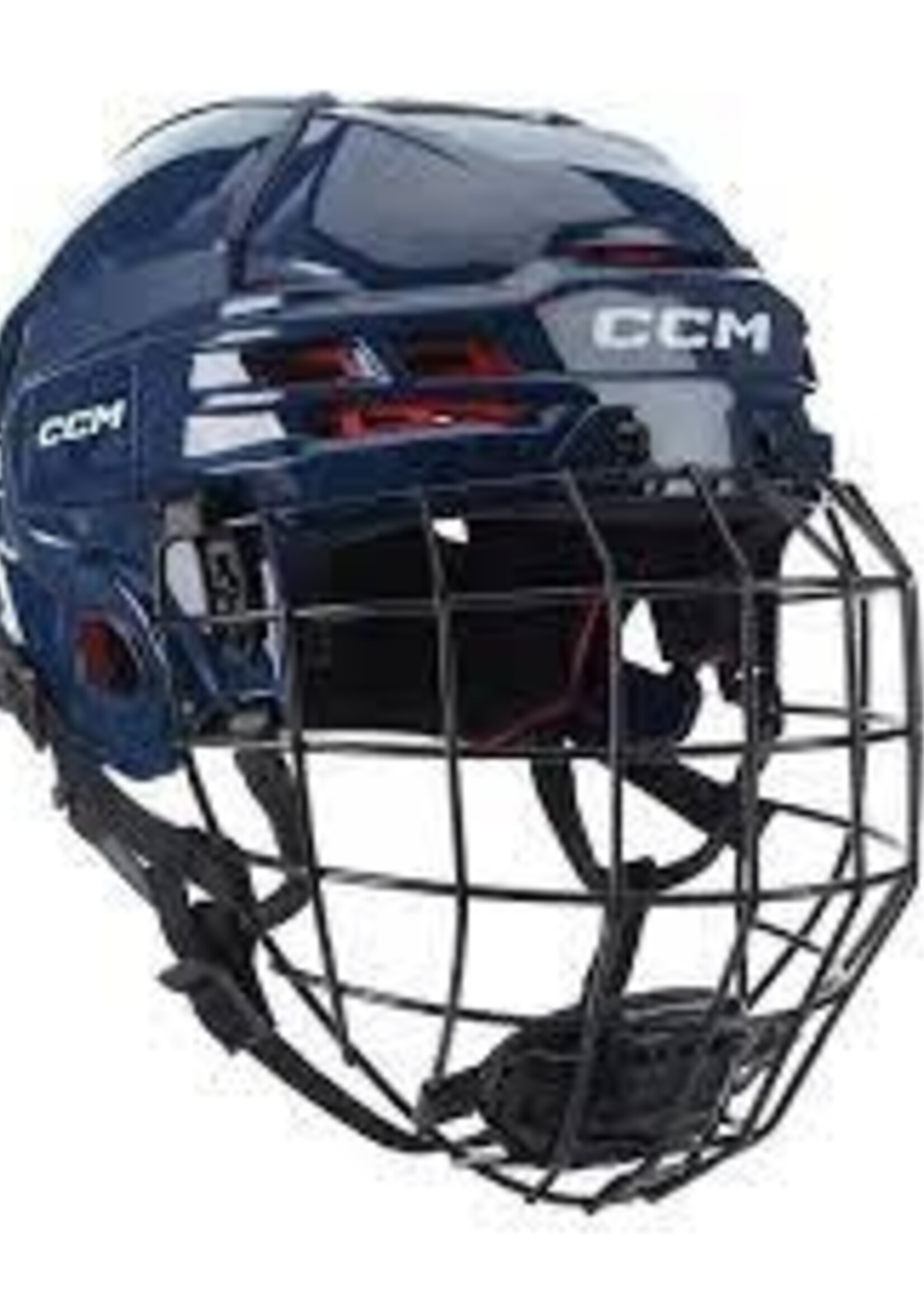 CCM Hockey HT70C JR CCM TAC Combo Helmet Navy OSFA