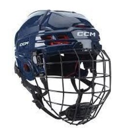 CCM Hockey HT70C JR CCM TAC Combo Helmet Navy OSFA
