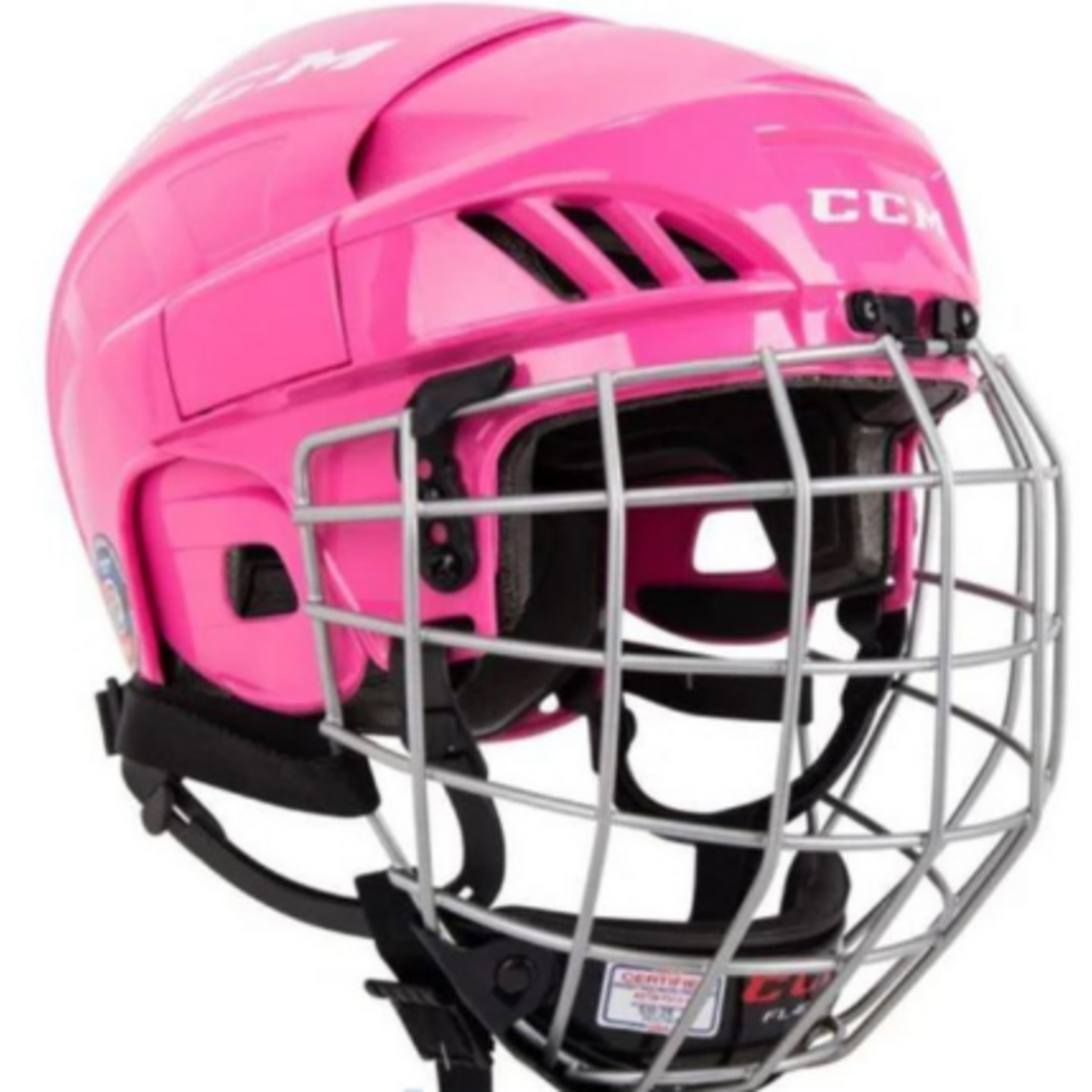 CCM Hockey HT70C JR CCM TAC Combo Helmet Pink OSFA