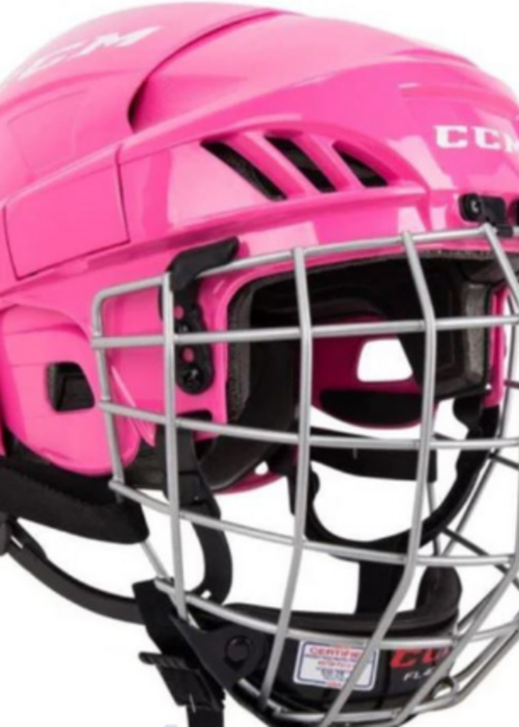 CCM Hockey HT70C JR CCM TAC Combo Helmet Pink OSFA