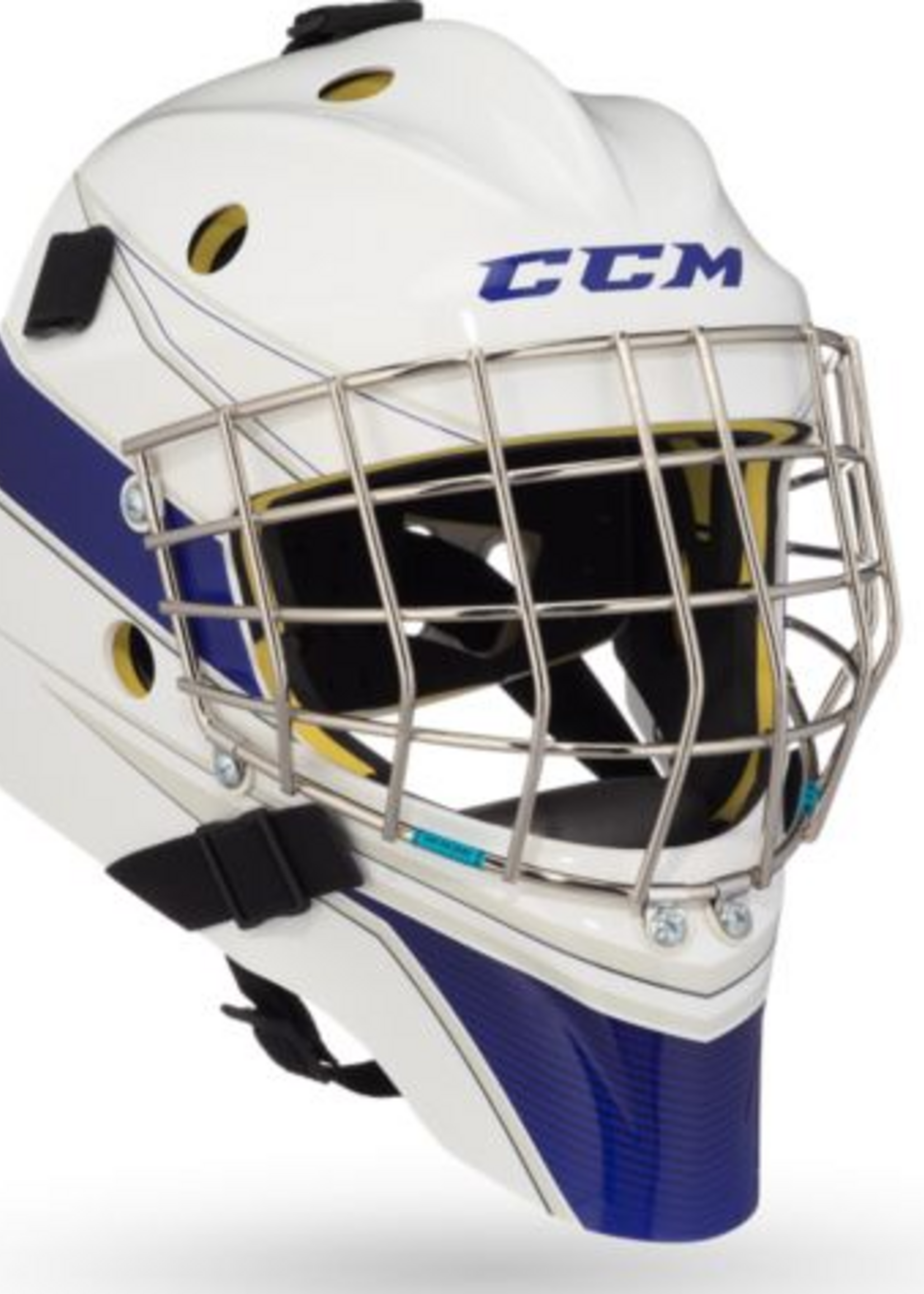 CCM Hockey GFA1.5DEC JR CCM GOAL MASK FACEMASK White/Royal OSFA.