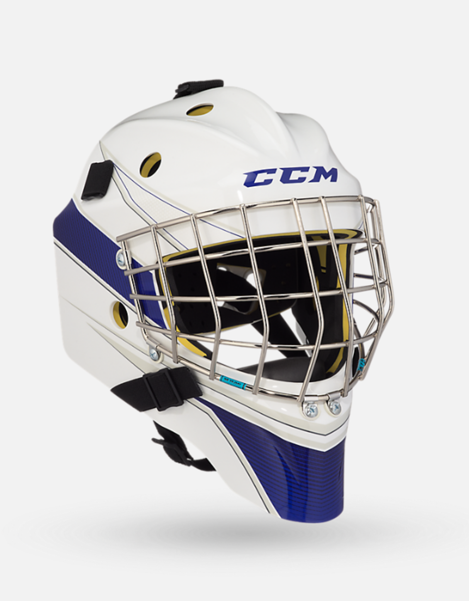 CCM Hockey GFA1.5DEC SR CCM GOAL MASK FACEMASK White/Royal OSFA.