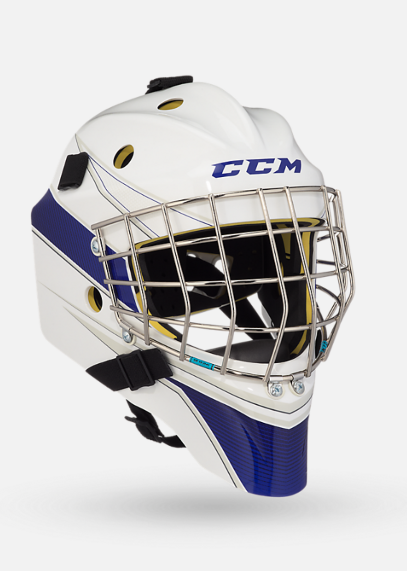 CCM Hockey GFA1.5DEC SR CCM GOAL MASK FACEMASK White/Royal OSFA.