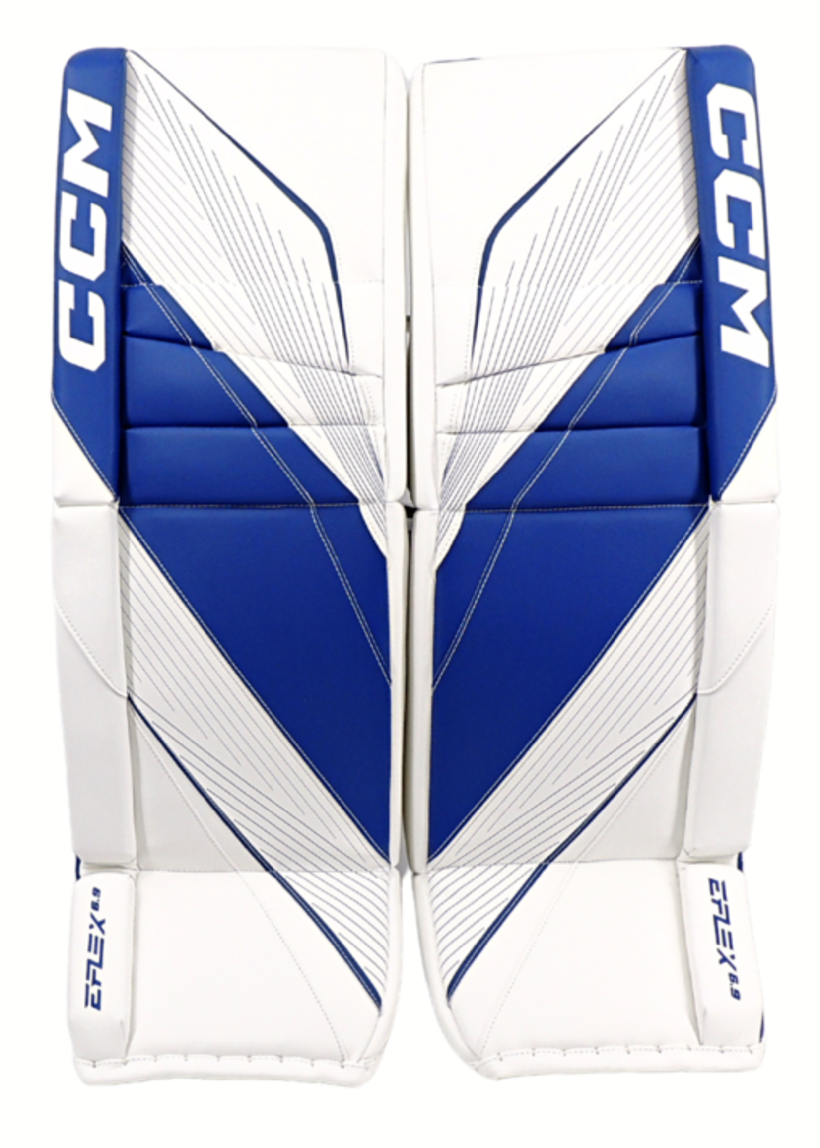 CCM Hockey EFLEX 6.5 CCM Goalie Pads White/Blue 34+1