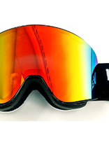 Van bergen Lunette de ski van bergen yh212r-bk (sr) Lentille magnétique double grise et revo partiel rouge
