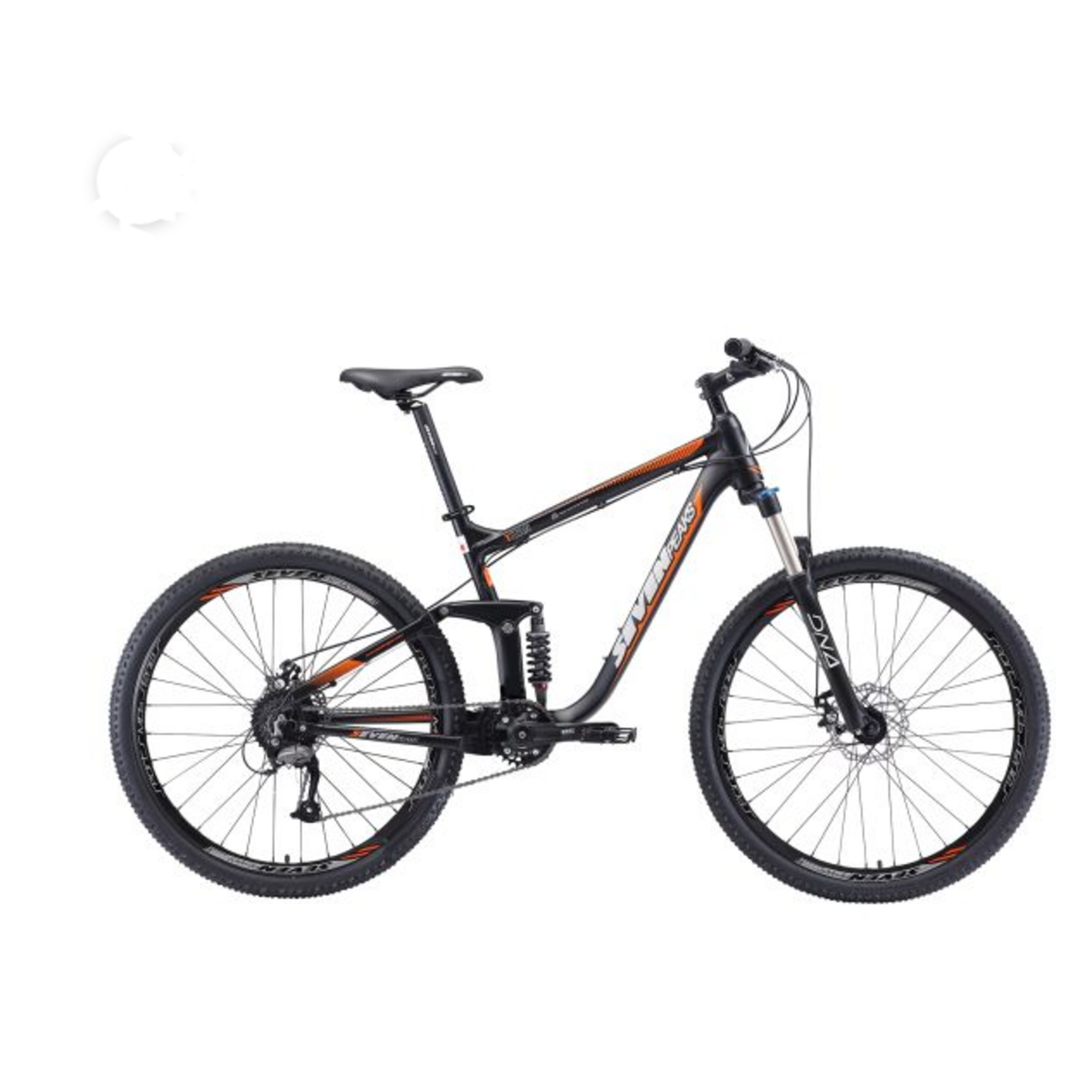 SEVEN PEAKS Titan 27.5 Kenda (Cadre 19'') Double Suspension 9 Vitesses Mountain Bike Black/Orange