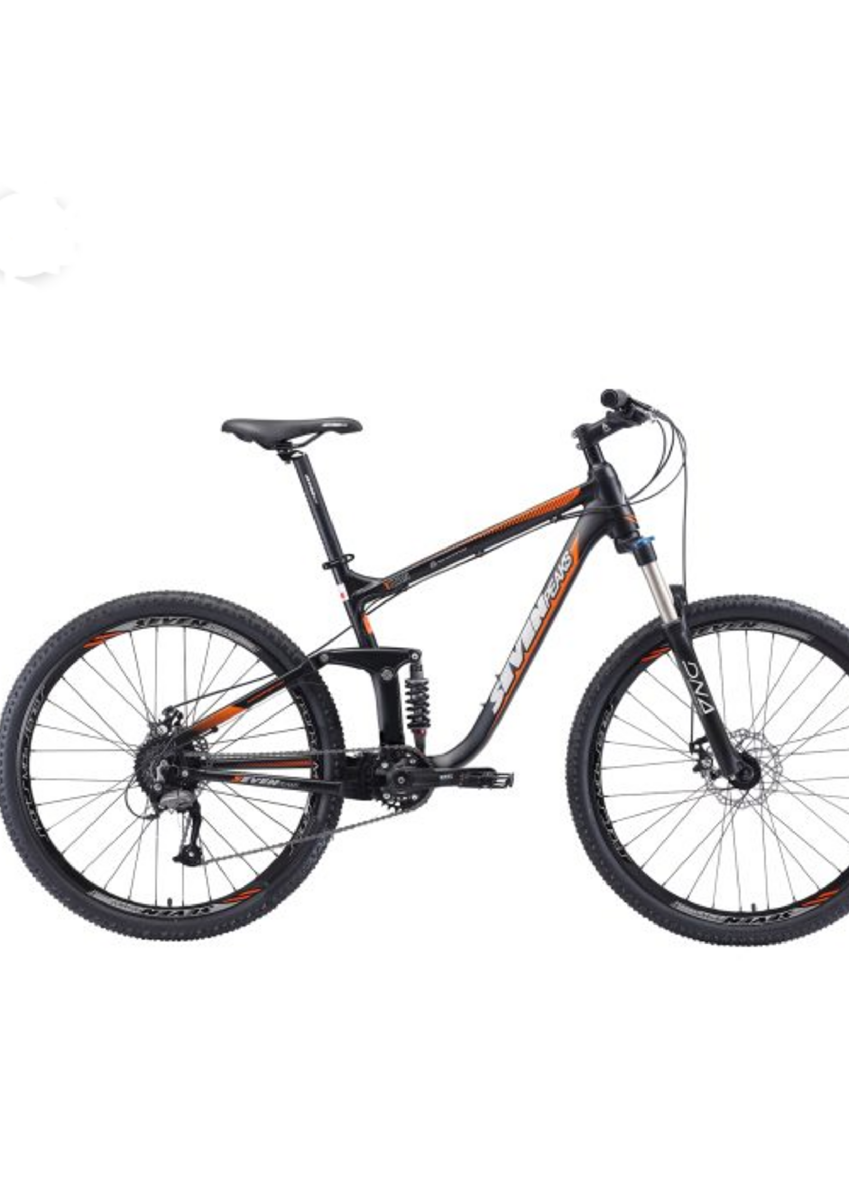 SEVEN PEAKS Titan 27.5 Kenda (Cadre 19'') Double Suspension 9 Vitesses Mountain Bike Black/Orange