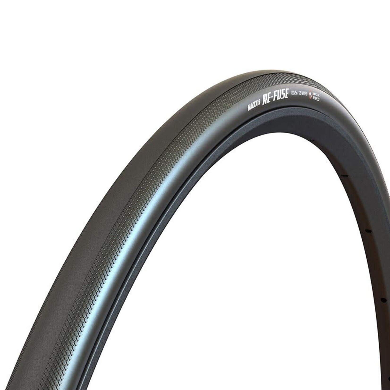 Maxxis, Re-Fuse, Pneu de route, 700x25C, Pliable, Tringle, Single, MaxxShield, 60TPI, Noir