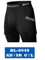 BLUE SPORTS FITTED SHORT WITH CUP SENIOR LARGE
