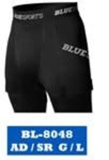 BLUE SPORTS FITTED SHORT WITH CUP SENIOR LARGE