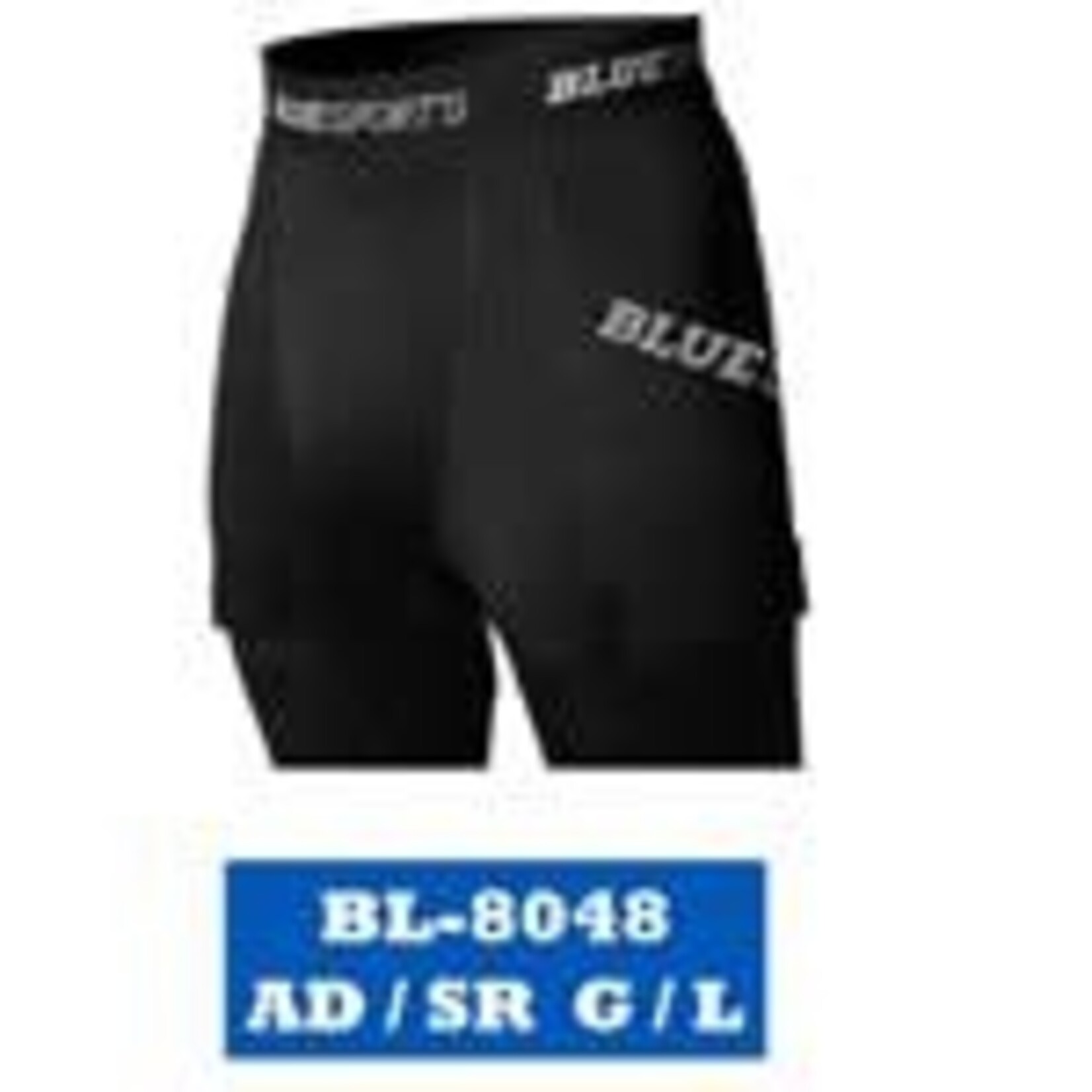 BLUE SPORTS FITTED SHORT WITH CUP SENIOR LARGE