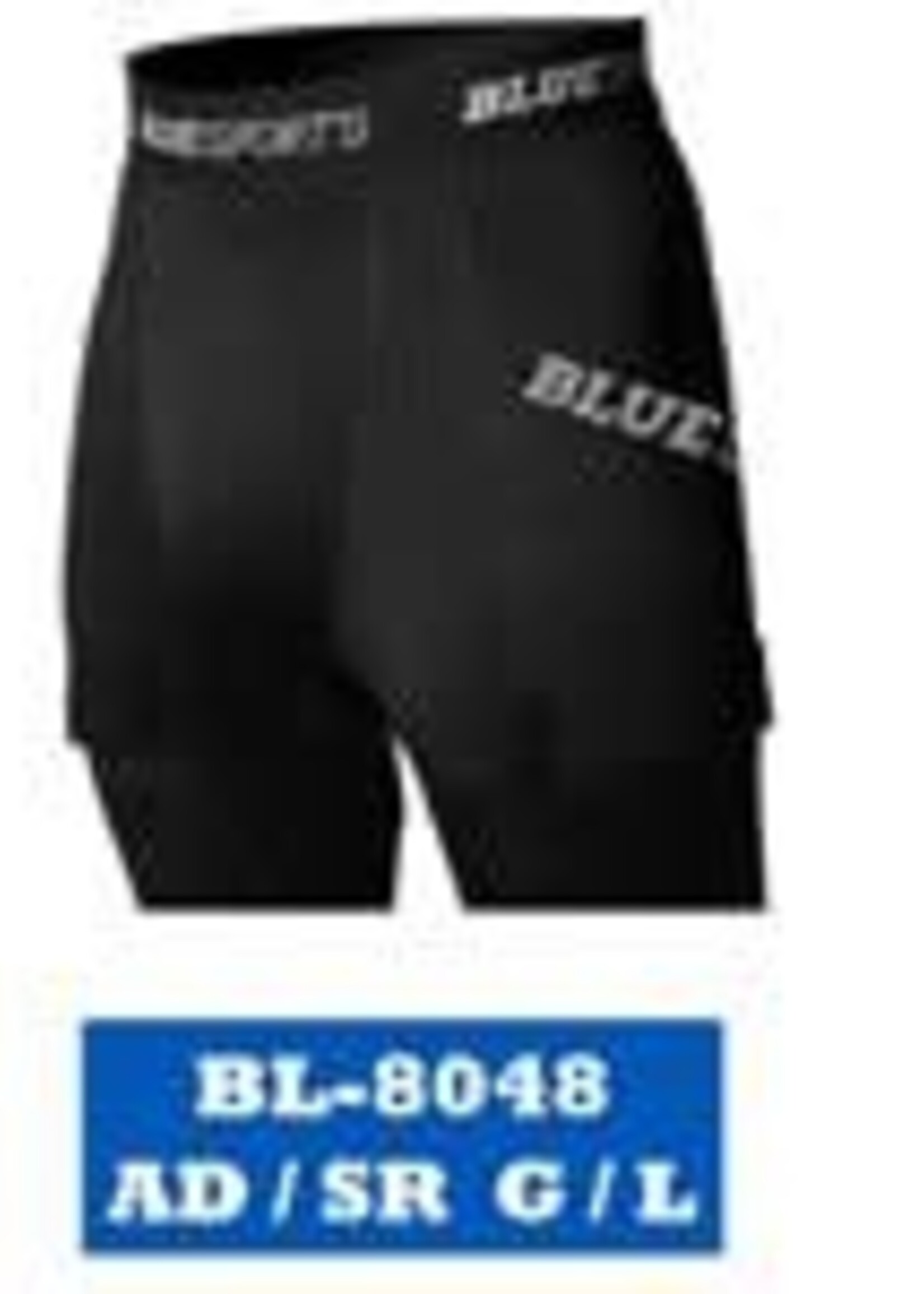 BLUE SPORTS FITTED SHORT WITH CUP SENIOR LARGE