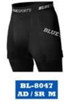 BLUE SPORTS FITTED SHORT WITH CUP SENIOR MEDIUM