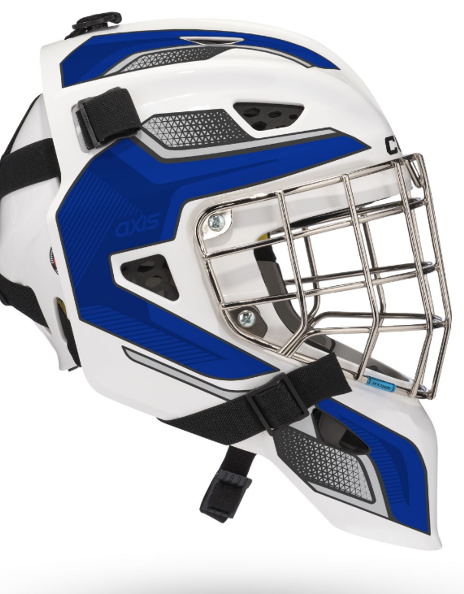 CCM Hockey Axis F5 Enfant Blanc/ Bleu (49.5cm-53cm)