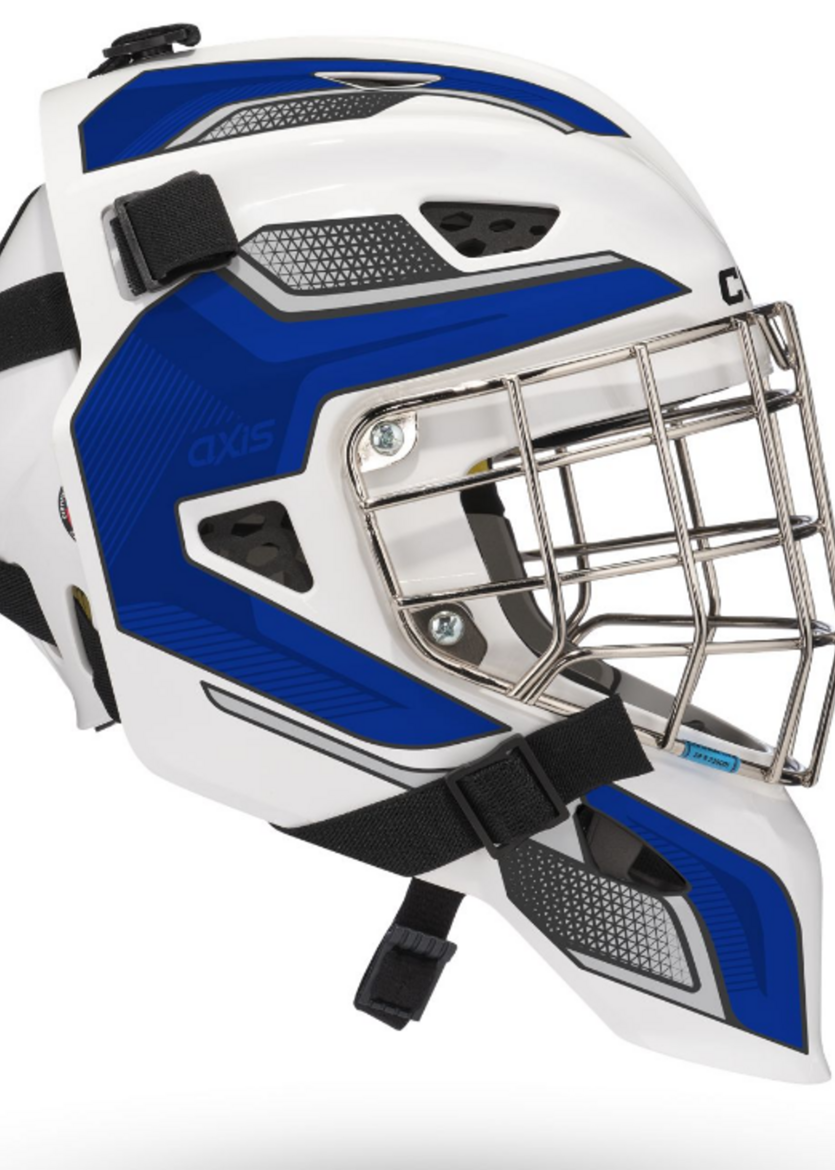 CCM Hockey Axis F5 Enfant Blanc/ Bleu (49.5cm-53cm)