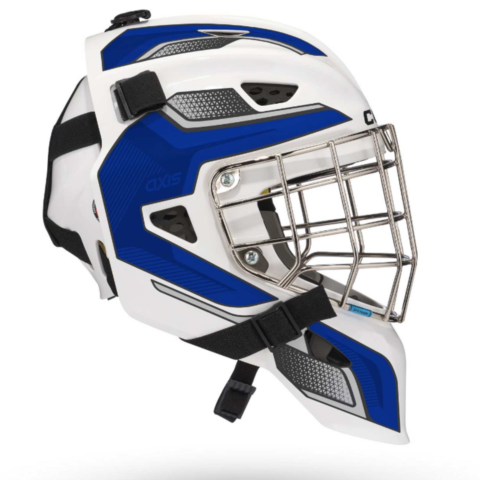 CCM Hockey Axis F5 Enfant Blanc/ Bleu (49.5cm-53cm)