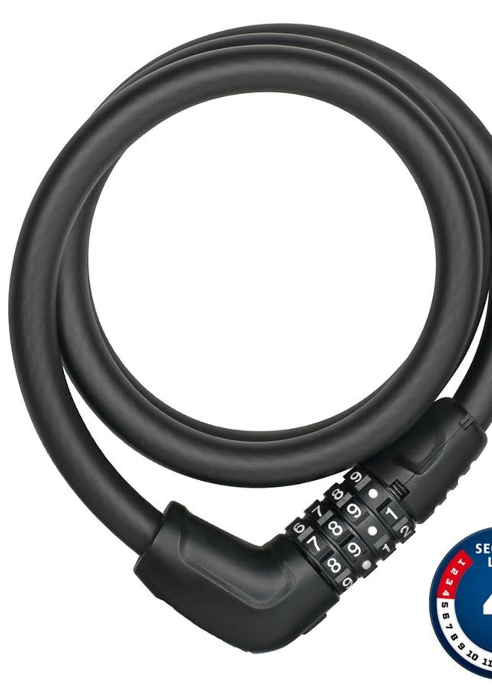 Abus, 6412C, Cadenas à câble, Combinaison, 12mm, 85cm, Noir