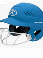 Rawlings RAWLINGS COOLFLO 1-TONE HIGHLIGHTER SOFTBALL HELMET WITH SB1WG - MATTE NEON COLUMBIA BLUE - OSFM