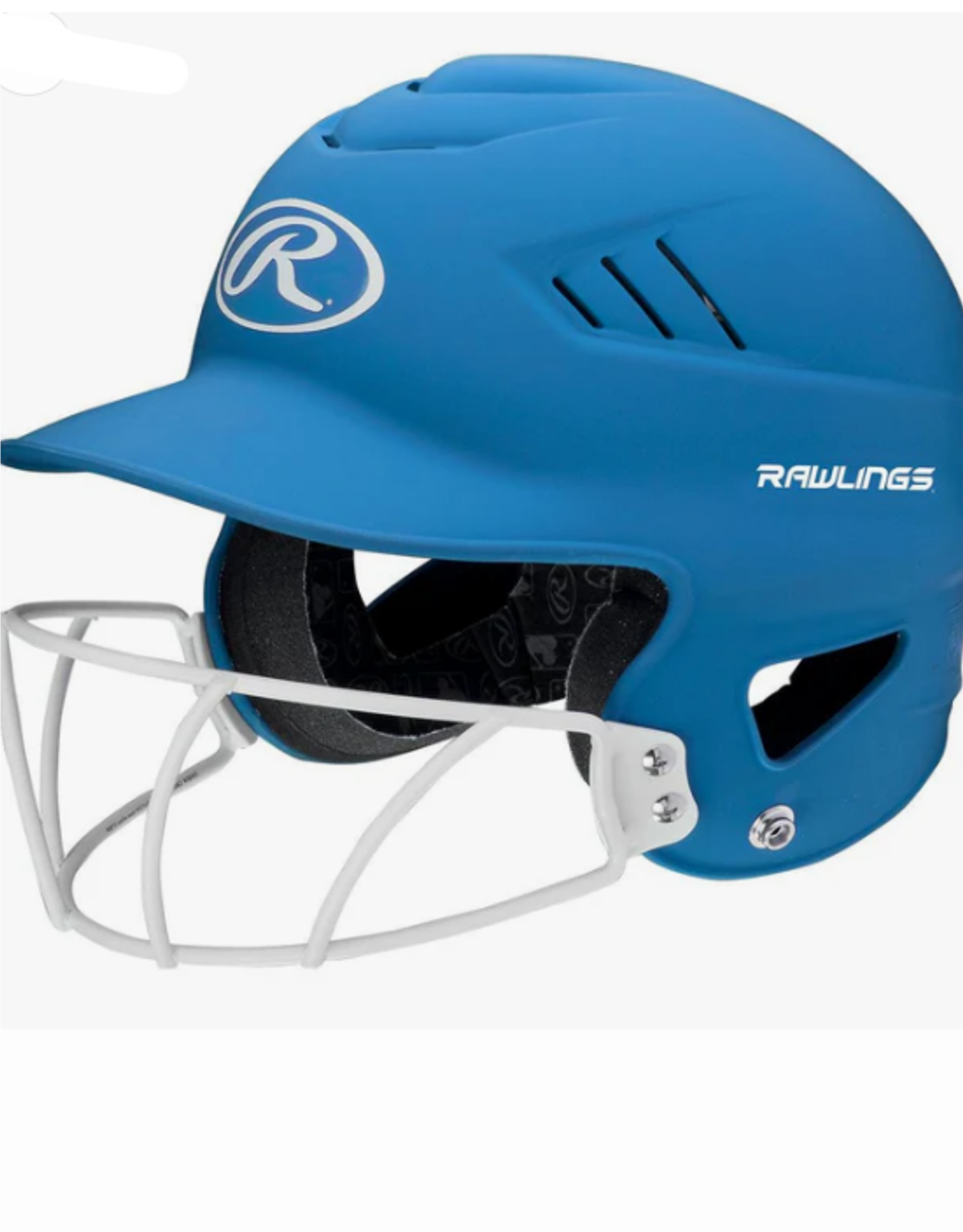Rawlings RAWLINGS COOLFLO 1-TONE HIGHLIGHTER SOFTBALL HELMET WITH SB1WG - MATTE NEON COLUMBIA BLUE - OSFM