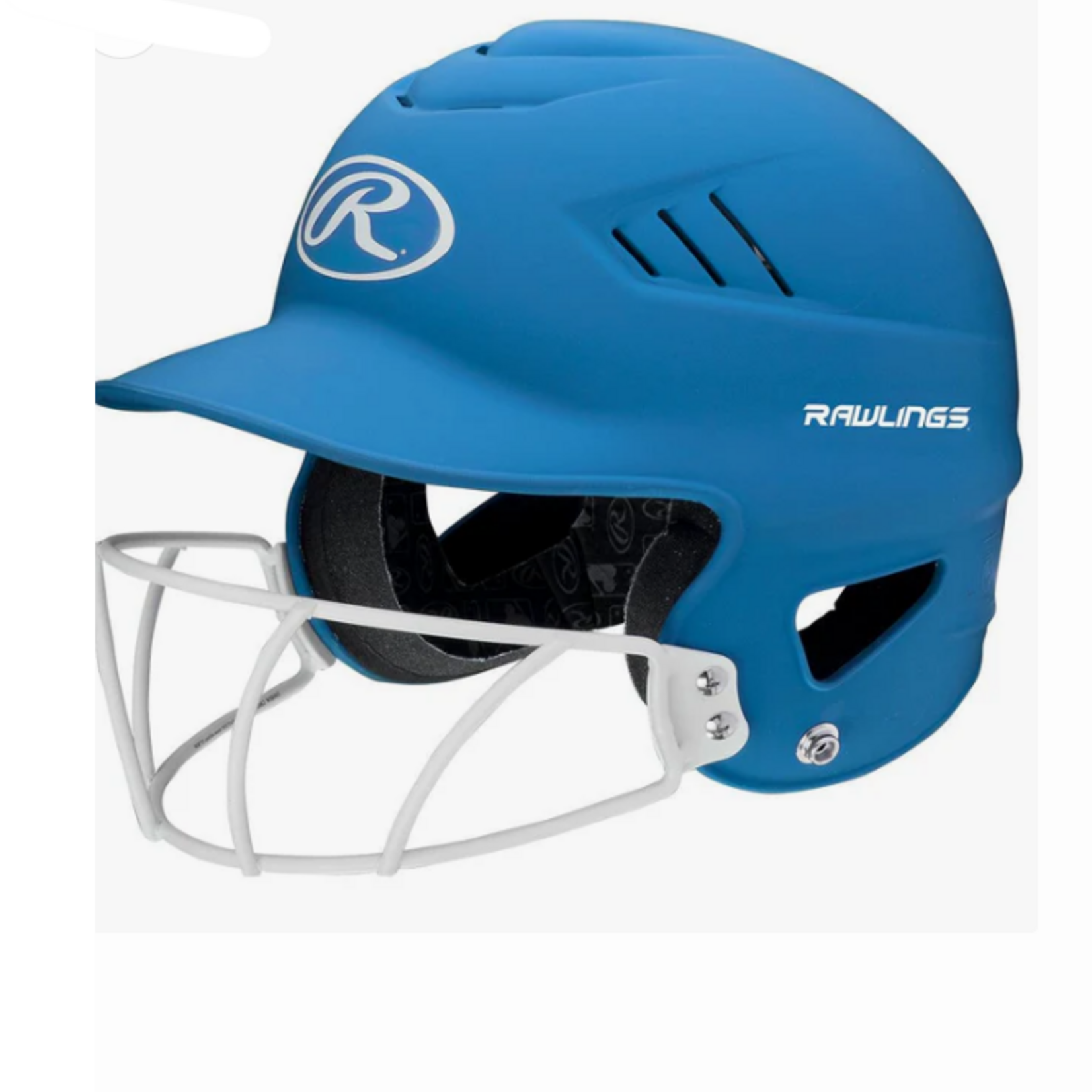 Rawlings RAWLINGS COOLFLO 1-TONE HIGHLIGHTER SOFTBALL HELMET WITH SB1WG - MATTE NEON COLUMBIA BLUE - OSFM