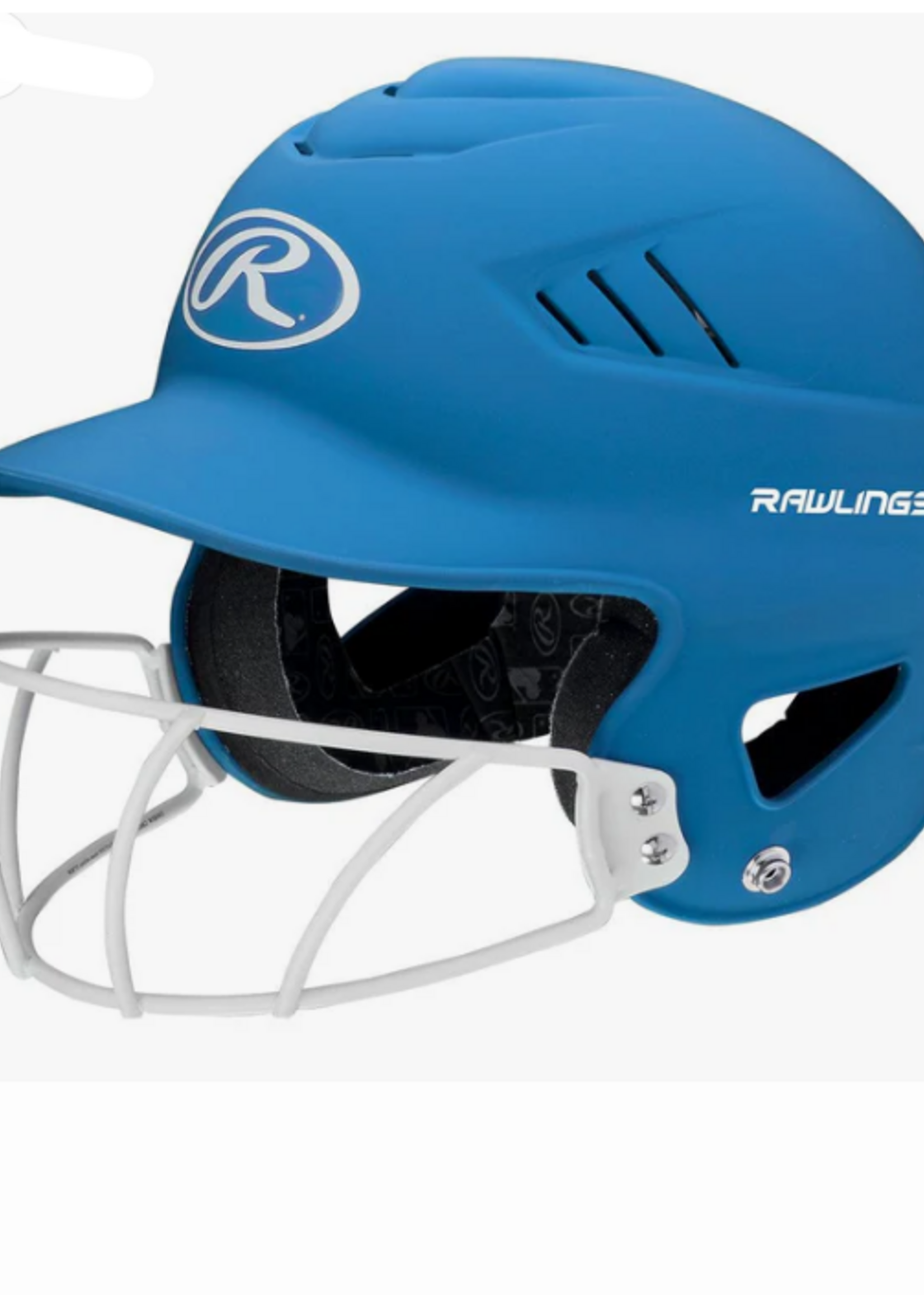 Rawlings RAWLINGS COOLFLO 1-TONE HIGHLIGHTER SOFTBALL HELMET WITH SB1WG - MATTE NEON COLUMBIA BLUE - OSFM