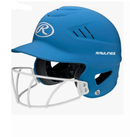 Rawlings RAWLINGS COOLFLO 1-TONE HIGHLIGHTER SOFTBALL HELMET WITH SB1WG - MATTE NEON COLUMBIA BLUE - OSFM