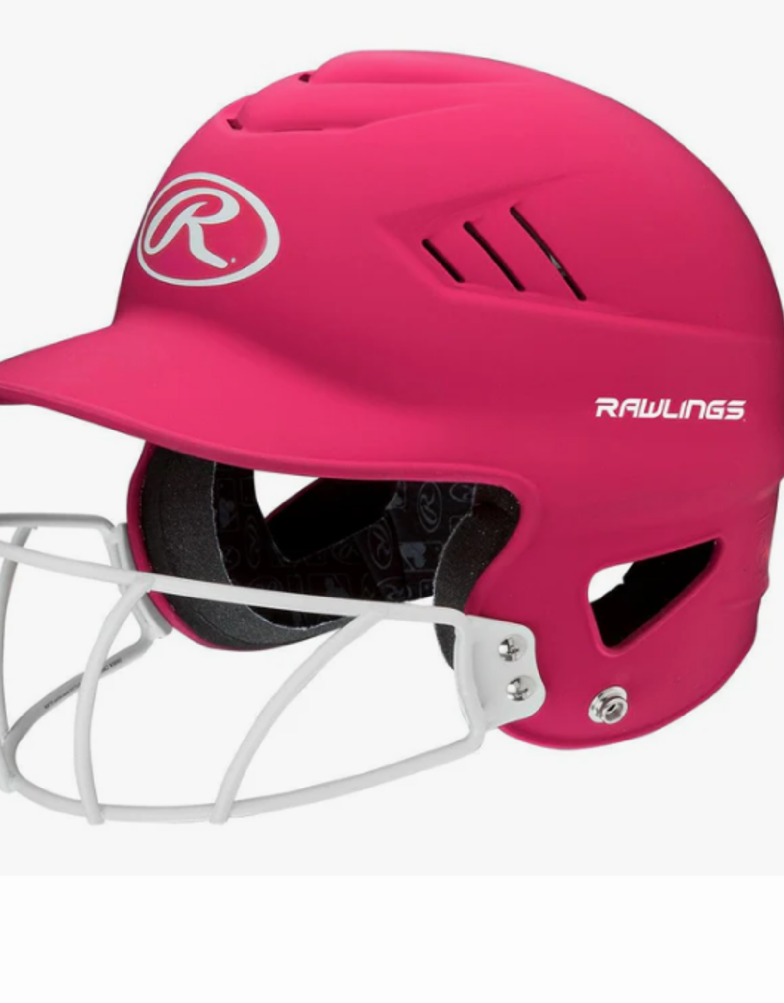 Rawlings RAWLINGS COOLFLO 1-TONE HIGHLIGHTER SOFTBALL HELMET WITH SB1WG - MATTE NEON PINK - OSFM